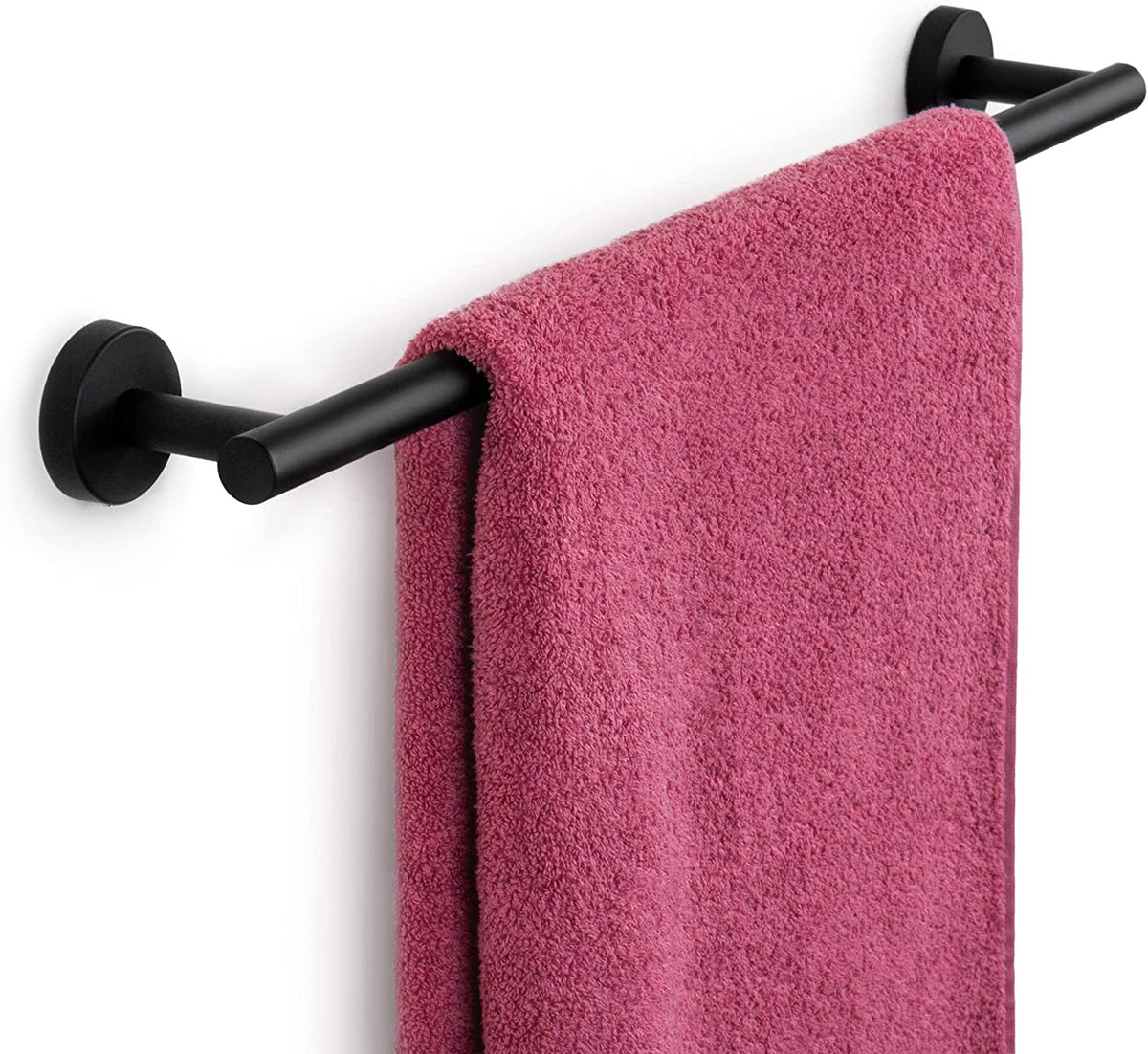 16 inches Matte Black Towel Bar for Bathroom — Marmolux