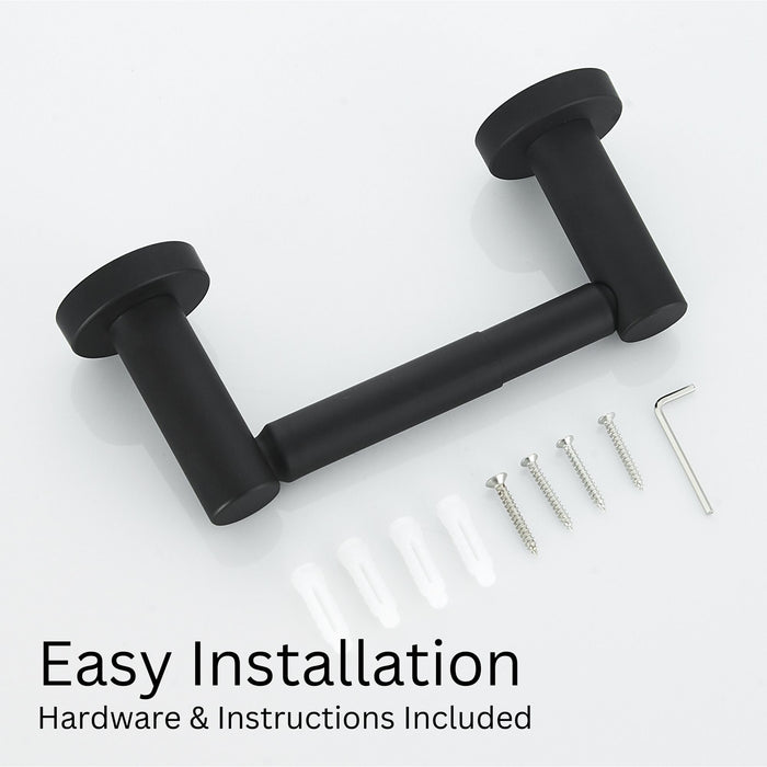 Spring Loaded Toilet Roll Holder (Matte Black)