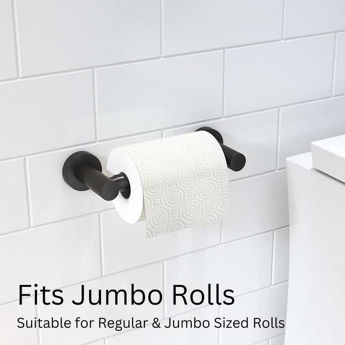 Spring Loaded Toilet Roll Holder (Matte Black)