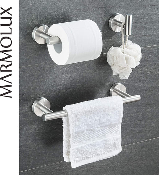 Marmolux ACC - Free Standing Toilet Paper Holder Stand Brushed Steel Finish 1pc - Storage for 4 Rolls of Toilet Tissue Sus 304 Stainless Steel