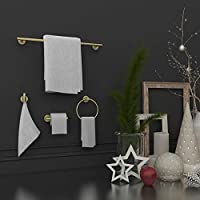 Bathroom Accessories Set of 4 (Brushed Gold)
