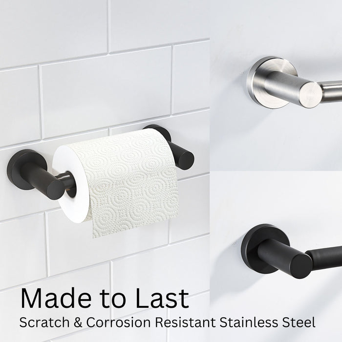 Spring Loaded Toilet Roll Holder (Matte Black)