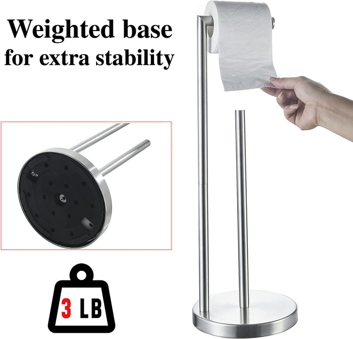 Free standing Toilet Paper Holder with reserve (Stainless Steel)