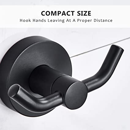 Double Towel Hook (Matte Black)
