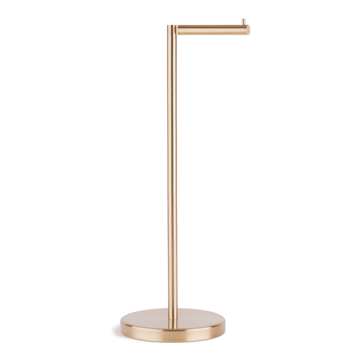 Free Standing Gold Toilet Paper Holder Stand White Marble Base and Sto —  Marmolux