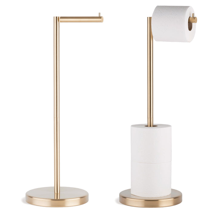 Toilet Paper Holder Stand with Shelf, Free Standing Toilet Paper