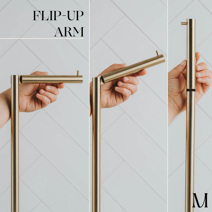 4 Rolls Storage - Free Standing Toilet Paper Holder Stand  (Gold)