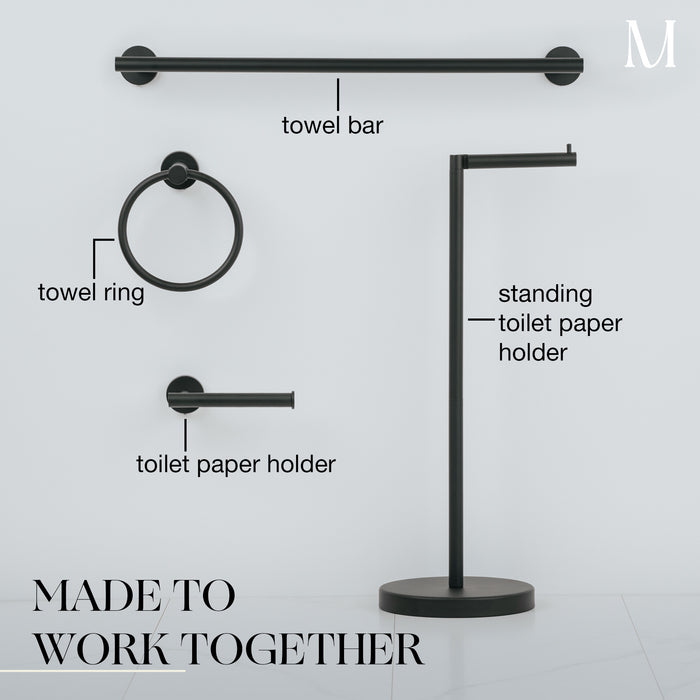 4 Rolls Storage - Free Standing Toilet Paper Holder Stand (Matte Black —  Marmolux