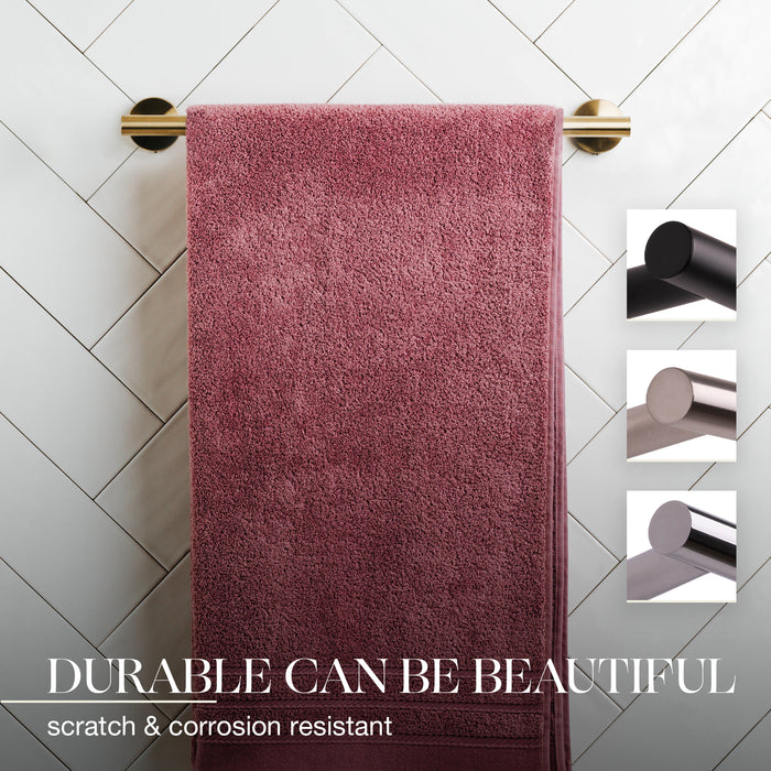 14 inches Bath Towel Bar - Round Design(Brushed Gold)