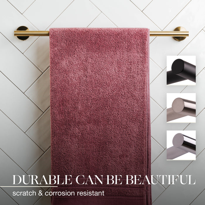 24 inches Bath Towel Bar - Round Design (Brushed Gold)