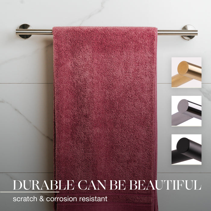 24 inches Bath Towel Bar - Round Design  (Brushed Steel)
