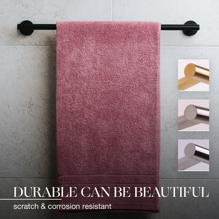 24 inches Bath Towel Bar - Round Design  (Matte Black)