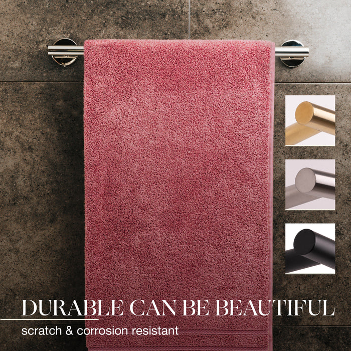 14 inches Bath Towel Bar - Round Design(Polished Chrome)
