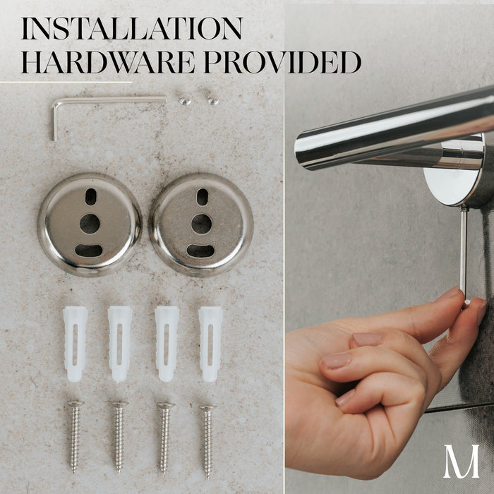 14 inches Bath Towel Bar - Round Design(Polished Chrome)