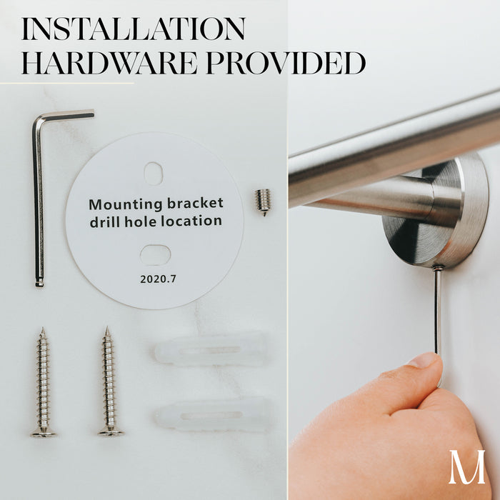 Toilet Paper Holder Towel Ring Towel Hook Set (Stainless Steel)