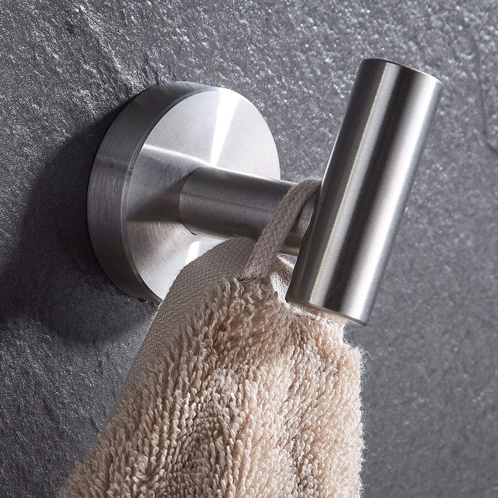 2pack Hooks - Towel/Coat Hooks-Door Hanger Single Hook (Brushed Steel)