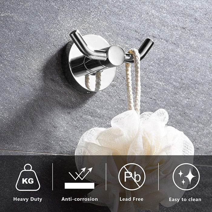2pack Double Towel Hook (Polished Chrome)