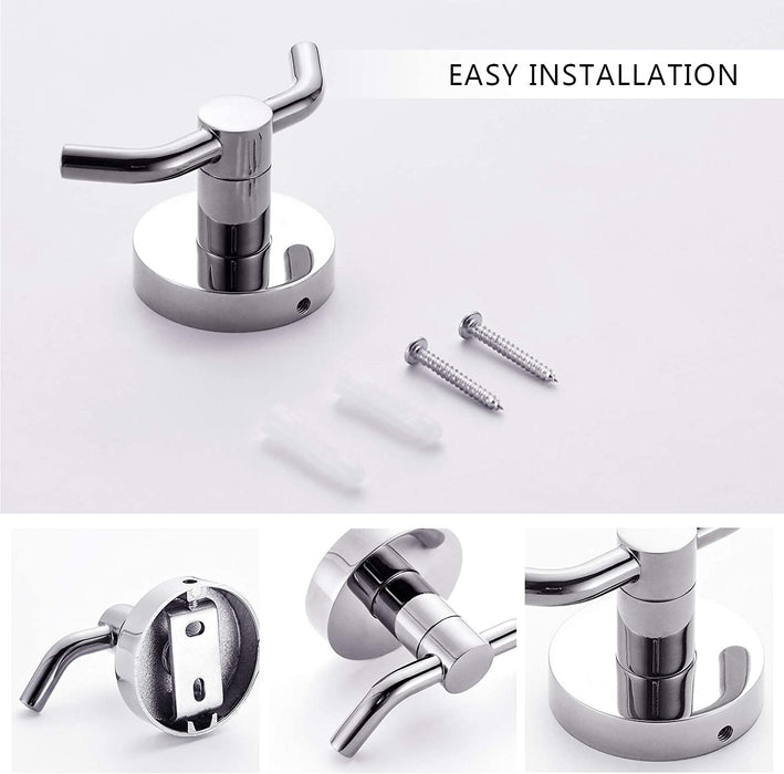 2pack Double Towel Hook (Polished Chrome)