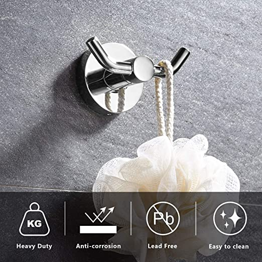 Double Towel Hook (Polished Chrome)