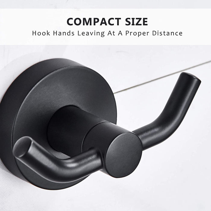 2pack Double Towel Hook (Matte Black)