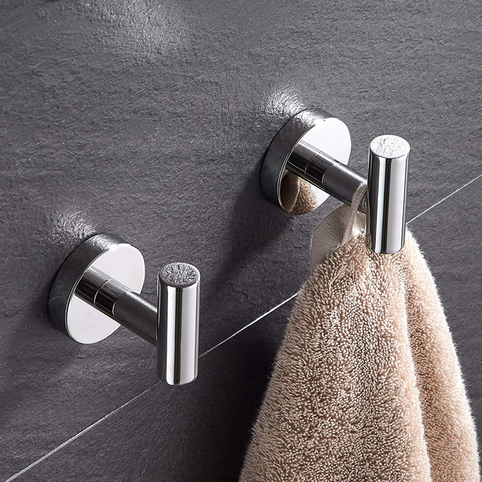 2pack Hooks - Towel/Coat/Robe Hooks-Door Hanger Single Hook (Polished Chrome)