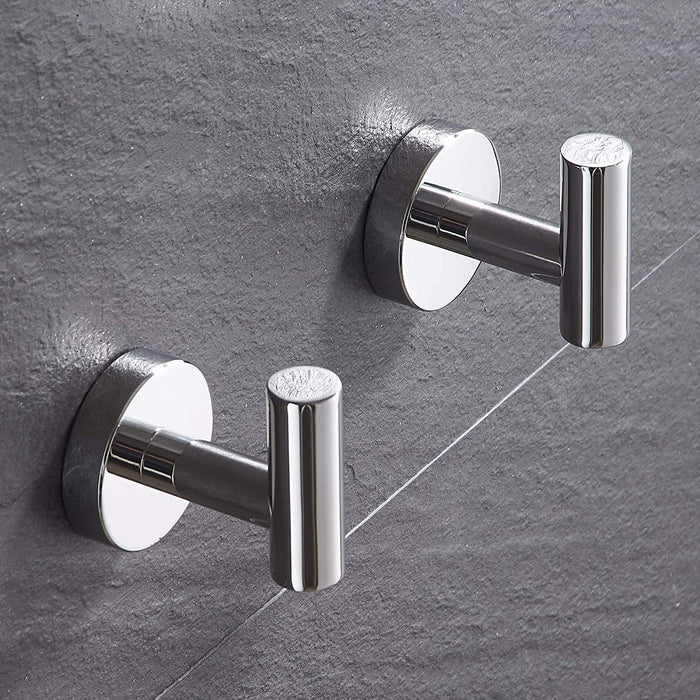 2pack Hooks - Towel/Coat/Robe Hooks-Door Hanger Single Hook (Polished Chrome)