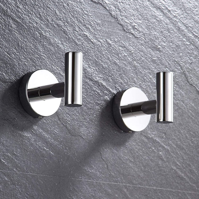 2pack Hooks - Towel/Coat/Robe Hooks-Door Hanger Single Hook (Polished Chrome)