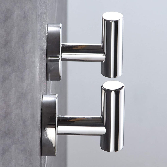 2pack Hooks - Towel/Coat/Robe Hooks-Door Hanger Single Hook (Polished Chrome)